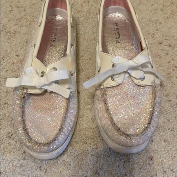 Sperry Shoes - Sperry Iridescent Glitter Boat Shoes with White Trim